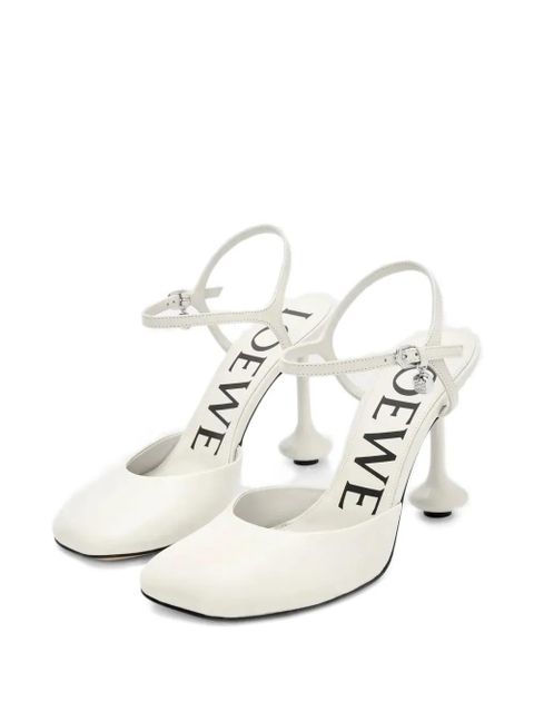 LOEWE 90mm ankle-strap bulb-heel pumps - White - zdjęcie produktu nr 2
