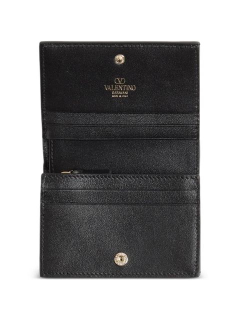 Valentino Garavani small Vlogo wallet in calfskin - Black