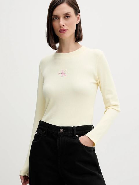 Calvin Klein Jeans longsleeve kolor żółty LV047A803G - zdjęcie produktu nr 1