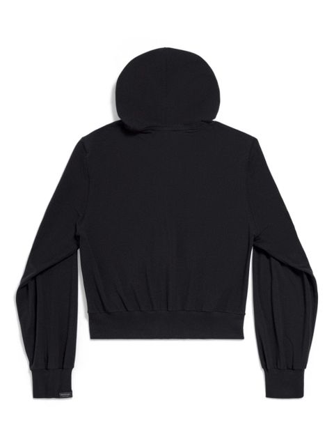 Balenciaga zip-up cotton hoodie - Black