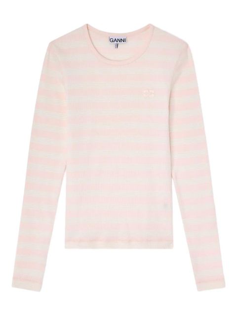 GANNI striped long-sleeved top - Pink - zdjęcie produktu nr 1