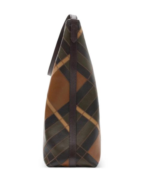 Burberry large Highlands check-pattern leather shoulder bag - Brown - zdjęcie produktu nr 2