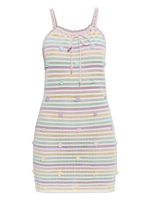 Casablanca striped crochet-knit mini dress - White - zdjęcie produktu nr 1