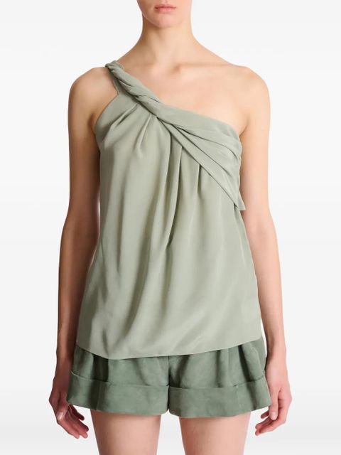 Balmain one-shoulder blouse - Green