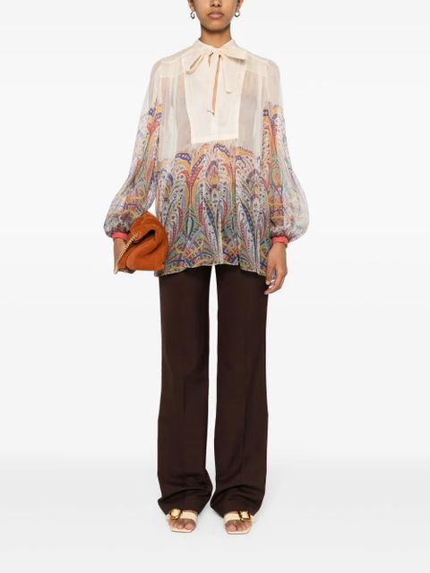 ETRO graphic-print silk blouse - Neutrals - zdjęcie produktu nr 2
