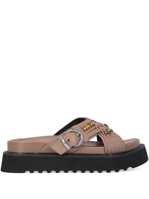PINKO buckled leather sandals - Neutrals - zdjęcie produktu nr 1