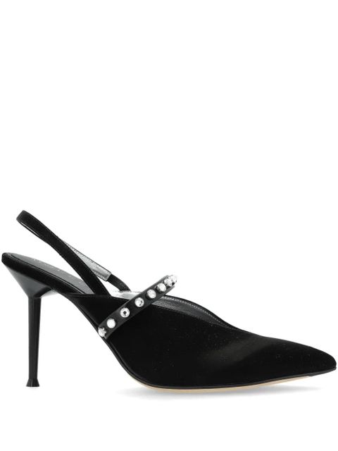 Alexander McQueen crystal-embellished slingback pumps - Black - zdjęcie produktu nr 1