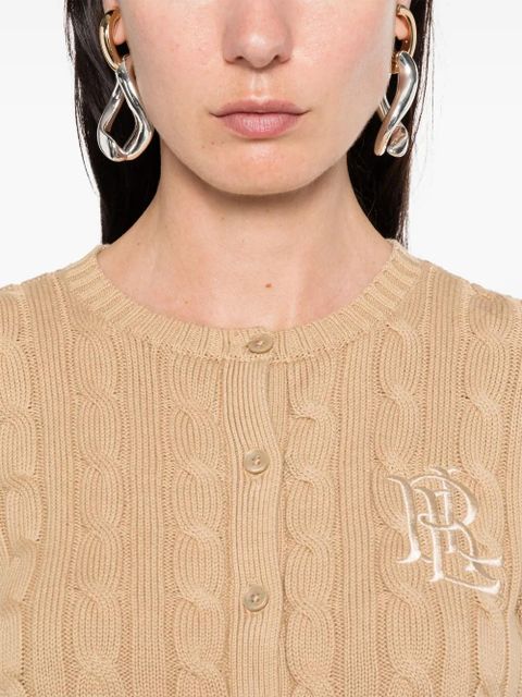 Lauren Ralph Lauren logo-embroidered cardigan - Neutrals