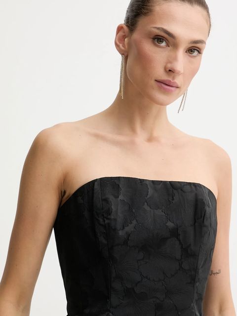 Bardot sukienka kolor czarny mini rozkloszowana 60099DB