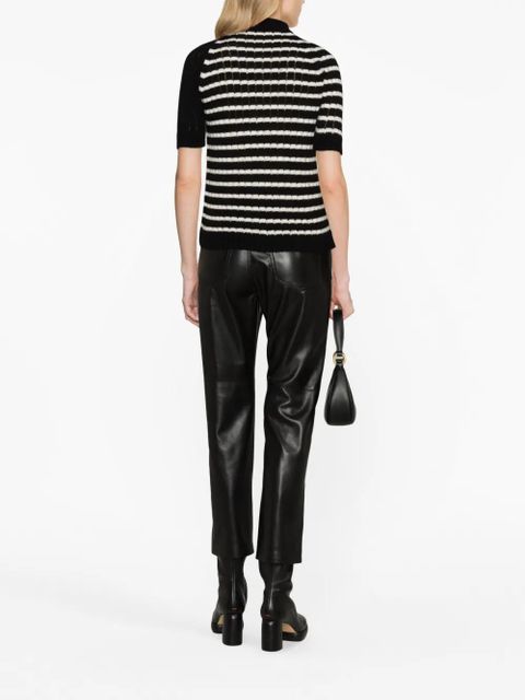 Balmain striped cashmere-blend top - Black