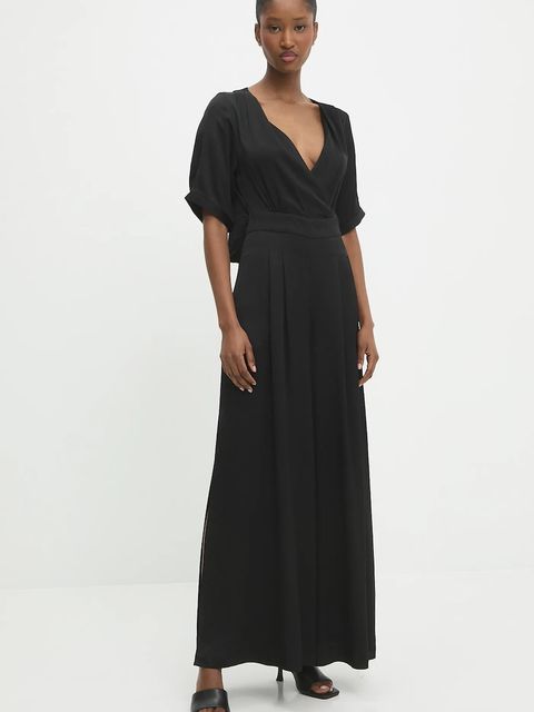 Answear.LAB kombinezon kolor czarny z dekoltem w szpic - zdjęcie produktu nr 1