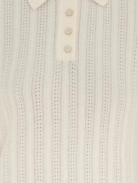 ZIMMERMANN ribbed polo top - Neutrals - zdjęcie produktu nr 2