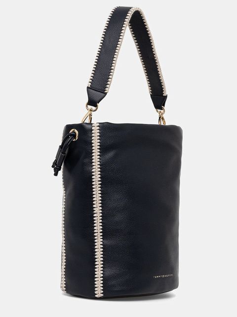 Tommy Hilfiger torebka skórzana kolor granatowy AW0AW17540 - zdjęcie produktu nr 2