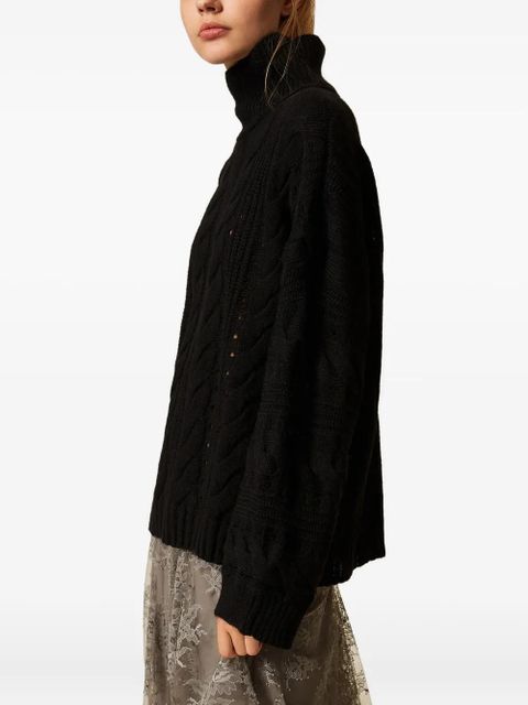 TWINSET cable knit sweater - Black