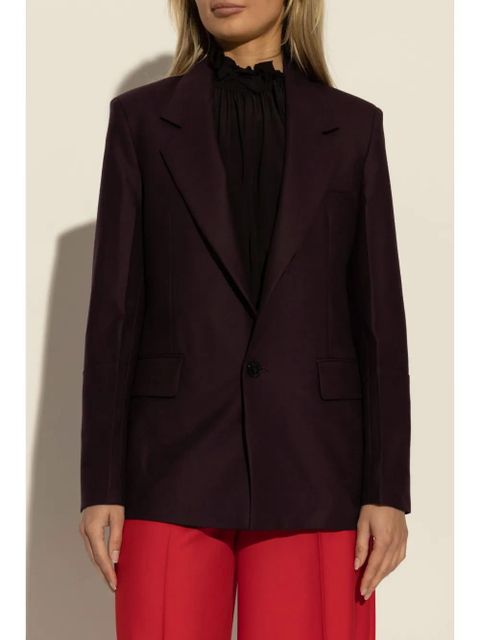 Victoria Beckham single-breasted wool blend blazer - Brown