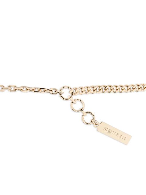 Alexander McQueen wishbone-plaque chain hand bracelet - Gold