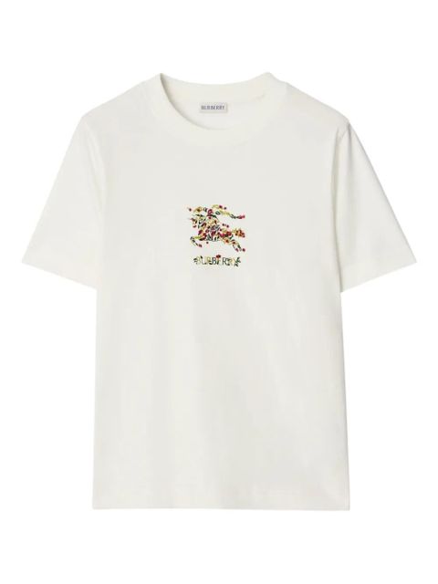 Burberry floral-embroidered T-shirt - White - zdjęcie produktu nr 1