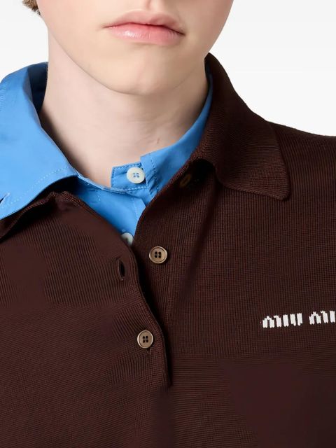 Miu Miu wool knit polo shirt - Brown