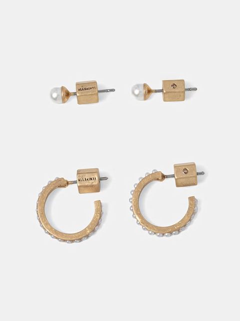 AllSaints kolczyki damskie metalowe 2-pack - zdjęcie produktu nr 2