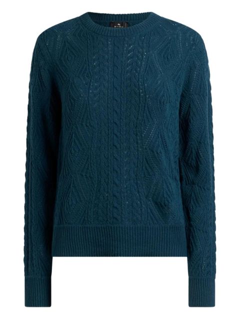 ETRO cable-knit wool sweater - Blue - zdjęcie produktu nr 1