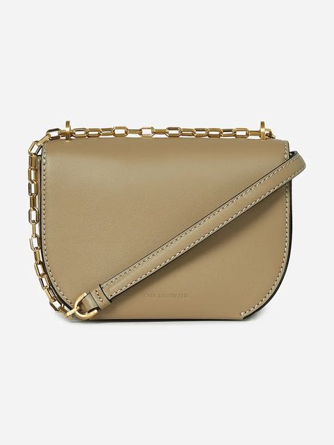 Karl Lagerfeld torebka skórzana kolor beżowy A1W30445 - zdjęcie produktu nr 2