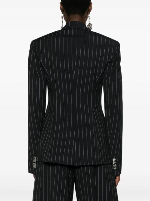 The Attico Glen pinstripe single-breasted blazer - Blue