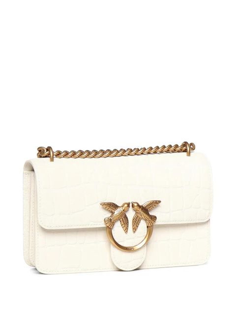 PINKO small croc-effect cross body bag - White