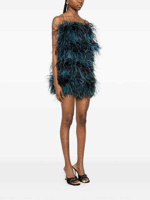 Oséree feathered mini dress - Blue