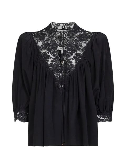 Chloé lace V-neck shirt - Black - zdjęcie produktu nr 1