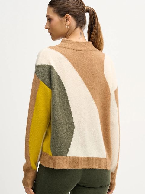 United Colors of Benetton sweter z dodatkiem wełny damski kolor beżowy lekki 11CZE10ER