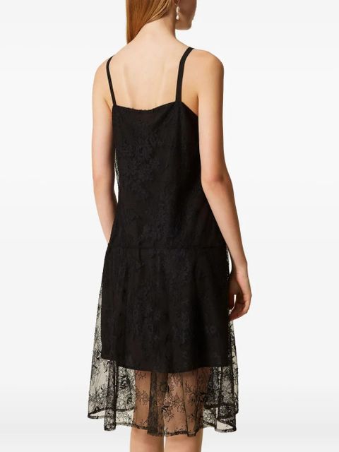 TWINSET lace-overlay midi dress - Black