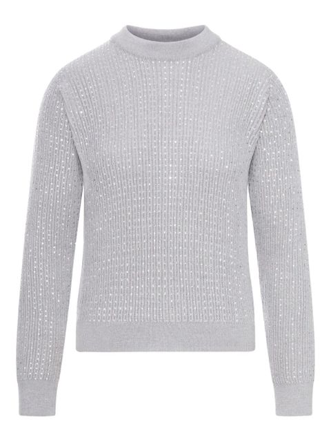 Golden Goose crystal-embellished ribbed sweater - Grey - zdjęcie produktu nr 1