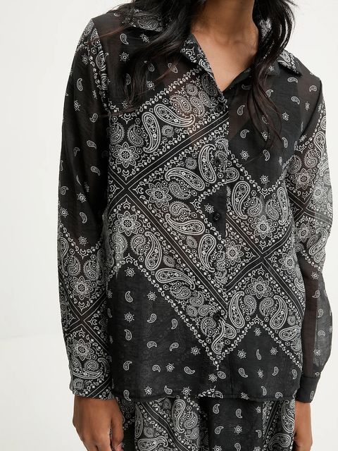 Answear.LAB koszula i spódnica damski kolor czarny