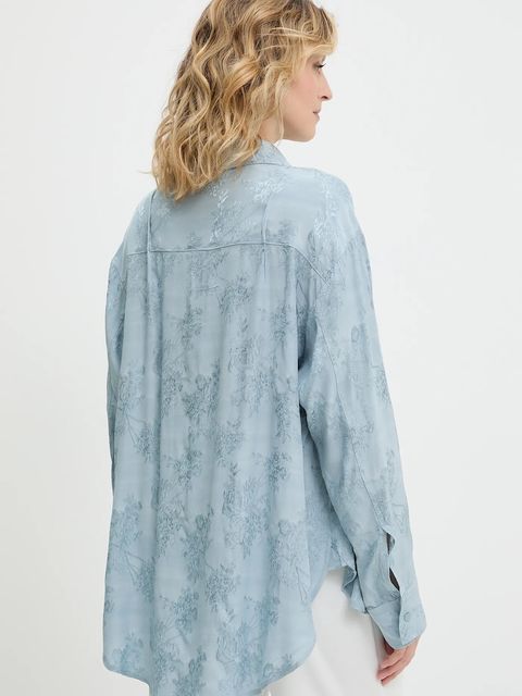 Answear.LAB koszula damska kolor niebieski relaxed z kołnierzykiem klasycznym