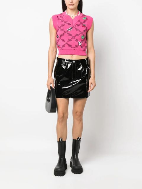 GCDS graphic-print jacquard vest - Pink - zdjęcie produktu nr 2