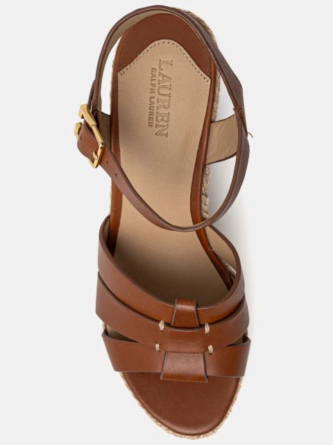 Lauren Ralph Lauren sandały skórzane Soffia Espdr kolor brązowy 802953961001