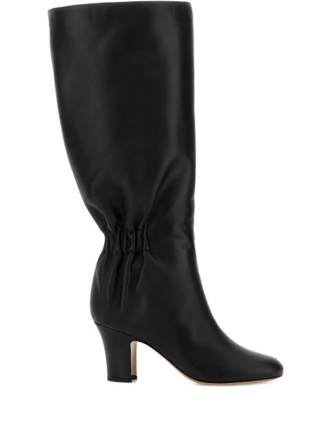 Ferragamo 70mm ruched leather boots - Black