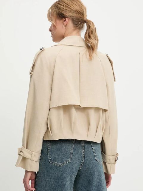 Answear.LAB kurtka kolor beżowy gładka
