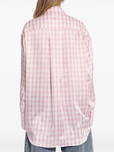 LOEWE checked silk shirt - White