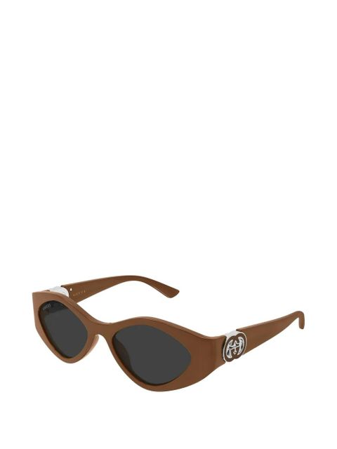 Gucci Interlocking-GG geometric-frame sunglasses - Brown - zdjęcie produktu nr 2