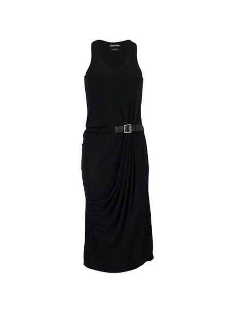 TOM FORD belted midi dress - Black - zdjęcie produktu nr 1