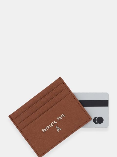 Patrizia Pepe etui na karty skórzane kolor brązowy CQ7001 L001 - zdjęcie produktu nr 2