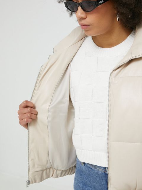 Abercrombie & Fitch kurtka damska kolor beżowy przejściowa