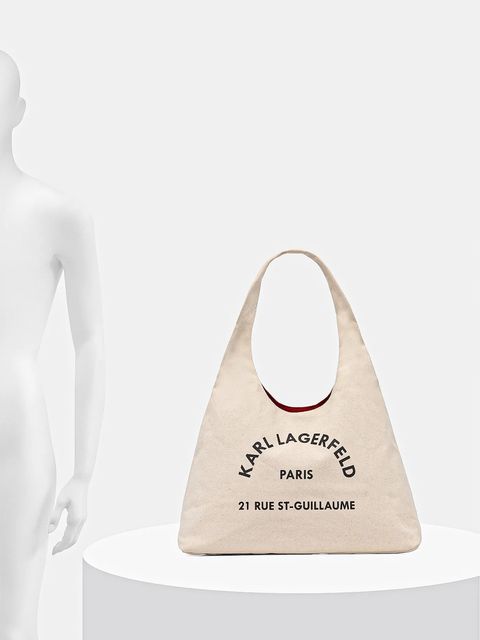 Karl Lagerfeld torebka bawełniana K/RSG kolor beżowy B1W50015