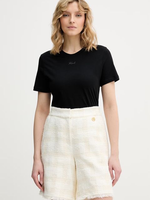 Karl Lagerfeld t-shirt basic damski bawełniany - zdjęcie produktu nr 2