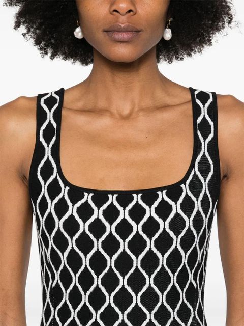 Maje geometric-print midi dress - Black