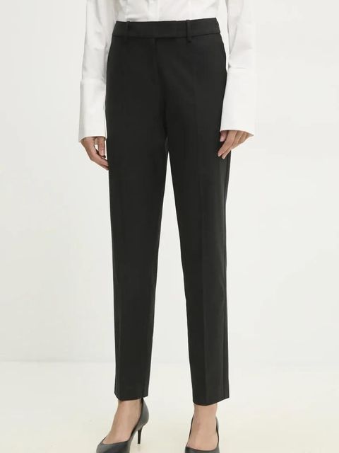 Answear.LAB spodnie garniturowe z prostą nogawką kolor czarny fason cygaretki high waist - zdjęcie produktu nr 1