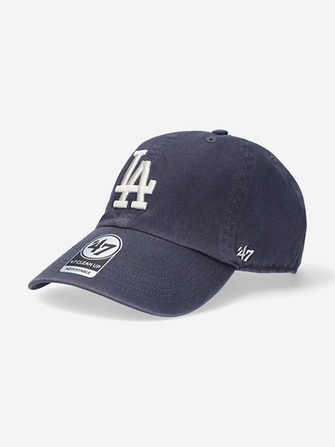 47 brand czapka z daszkiem bawełniana MLB Los Angeles Dodgers kolor niebieski z aplikacją