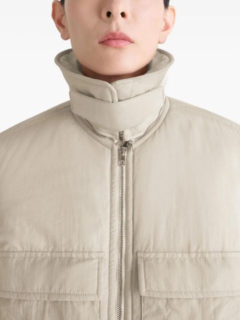 LEMAIRE detachable-collar zip-up puffer jacket - Neutrals