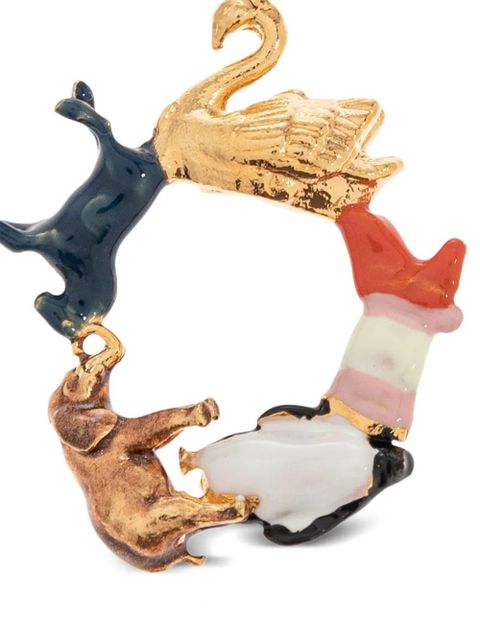 Marni Alphabet O animal-circle pendant - Gold